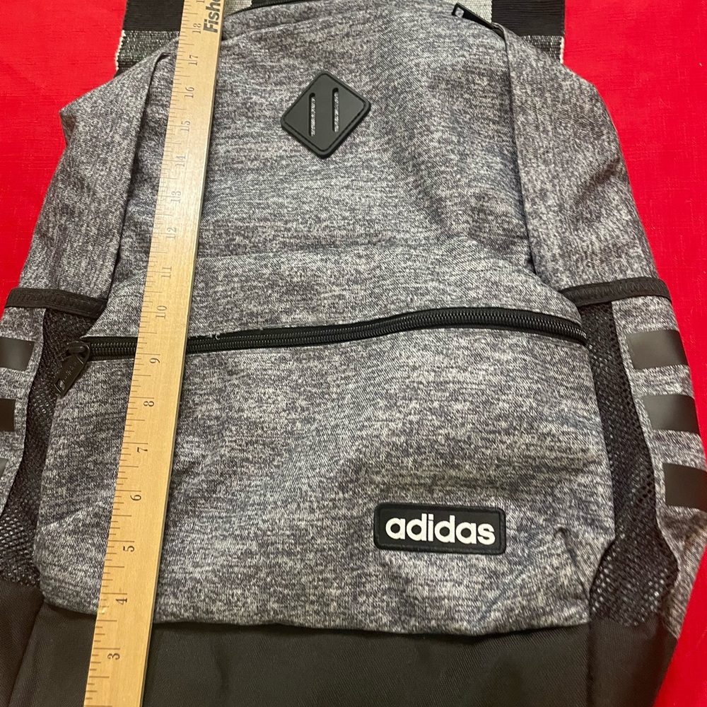 Adidas Backpack RN90288, gray black trim.
